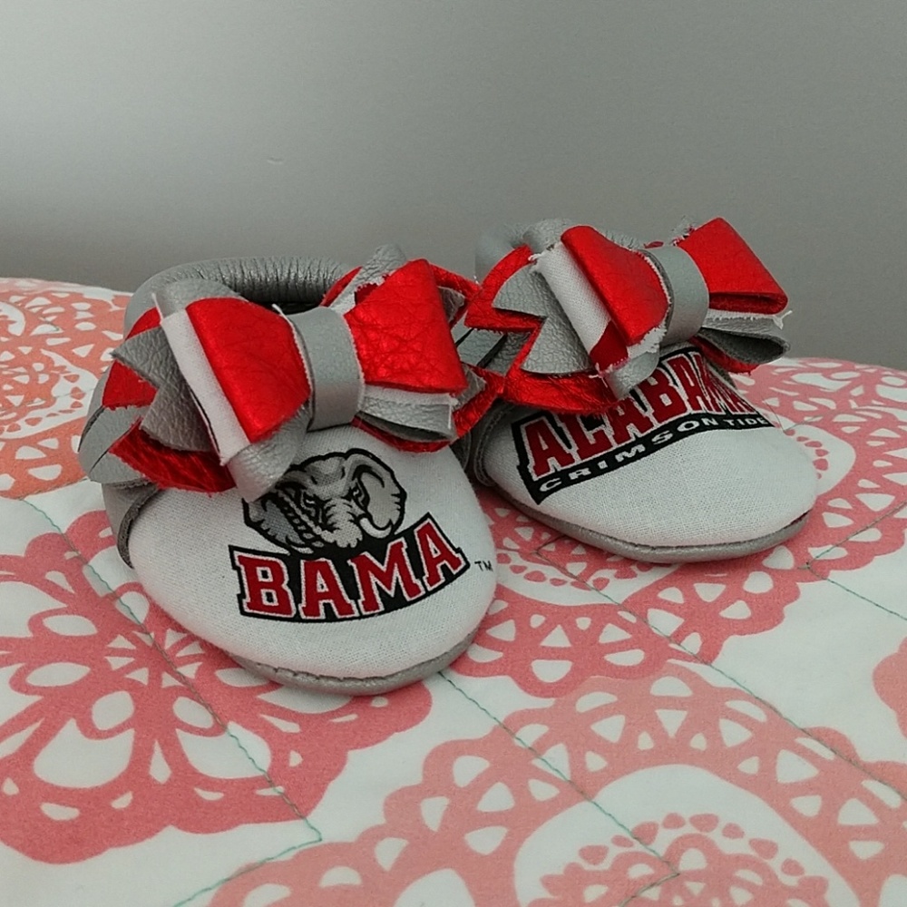 Size 1 Custom Alabama Baby Moccasins